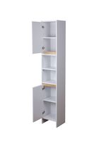 Bad-Hochschrank mit 2 Türen - ca. 180 x 32 x 28 cm - Weiß