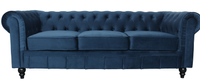 Happy Home Couchgarnitur 3-2-1-Sitzer aus Samt blau