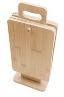 Bambus Frühstücksbretter Set mit Ständer 5-tlg, 22 x 14 x 0,8 cm