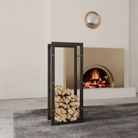 modernes Kaminholzregal schwarz