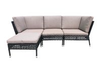 Ecklounge Aluminium mit Auflagen hellgrau