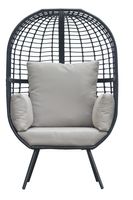 Rattan Loungesessel inkl. Kissen hellgrau