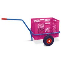 Handwagen mit Kunststoffkorb, H 410 mm, violett, LxBxH 1250x640x660 mm, Tragkraft 200 kg