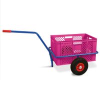 Handwagen mit Kunststoffkorb, H 320 mm, violett, LxBxH 1250x640x660 mm, Tragkraft 200 kg