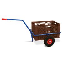 Handwagen mit Kunststoffkorb, H 320 mm, braun, LxBxH 1250x640x660 mm, Tragkraft 200 kg