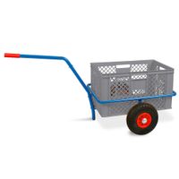 Handwagen mit Kunststoffkorb, H 320 mm, grau, LxBxH 1250x640x660 mm, Tragkraft 200 kg