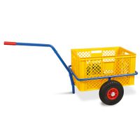 Handwagen mit Kunststoffkorb, H 320 mm, gelb, LxBxH 1250x640x660 mm, Tragkraft 200 kg