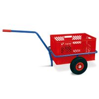 Handwagen mit Kunststoffkorb, H 320 mm, rot, LxBxH 1250x640x660 mm, Tragkraft 200 kg