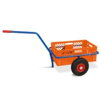 Handwagen mit Kunststoffkorb, H 240 mm, orange, LxBxH 1250x640x660 mm, Tragkraft 200 kg