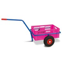 Handwagen mit Kunststoffkorb, H 240 mm, violett, LxBxH 1250x640x660 mm, Tragkraft 200 kg
