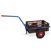 Handwagen mit Kunststoffkorb, H 240 mm, braun, LxBxH 1250x640x660 mm, Tragkraft 200 kg