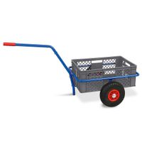 Handwagen mit Kunststoffkorb, H 240 mm, grau, LxBxH 1250x640x660 mm, Tragkraft 200 kg