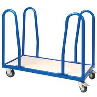Bügelwagen, Bügel-Rungenwagen mit 4 Bügeln, mit 2 Lenkrollen m. Bremse,  2 Bockrollen
