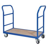 Doppelschiebebügelwagen, LxBxH 1130x500x890 mm, 2 Bockrollen, 2 Lenkrollen mit Feststellbremse