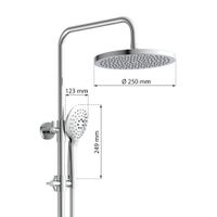 Duschset FUTURA Wellness Duschsystem mit Thermostat-Glasablage, Chrom/Grau