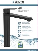 VITA Spültischarmatur, 360 Grad schwenkbarer Wasserhahn Küche, Küchenarmatur Schwarz