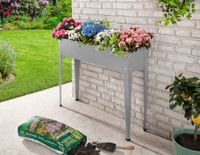 Metall-Hochbeet, ca. 100 x 27 x 80 cm - Grau