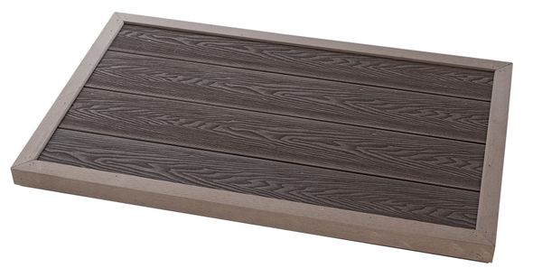Outdoor-Bodenelement WPC für Solarduschen & Poolleitern, ca. 101 x 63 x 5,5 cm - Braun