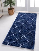 Teppich "Temara Shag" Läufer Marineblau CA10410