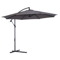 Sonnenschirm Regenschirm abnehmbar Ampelschirm Kurbelschirm Grau