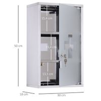 Medizinschrank Arzneischrank Erste Hilfe Schrank mit Schloss Edelstahl 30 x 18 x 50 cm
