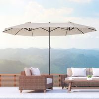 Doppelsonnenschirm Gartenschirm Marktschirm mit Handkurbel 455 x 270 cm