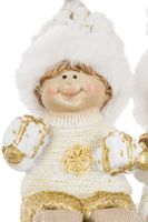 Winterkinder mit Wollmütze, Kantensitzer, 2er Set