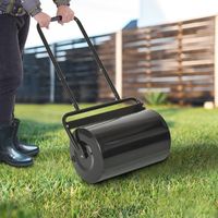 Rasenwalze mit U-Griff Gartenwalze, 32 cm Durchmesser 38 L Wasser-/62 kg Sand Metall Schwarz