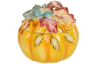 Dose mit Deckel "Kürbis", Farbe: Orange/braun,