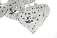 10 LED Lichterkette Herz Rentier weiss