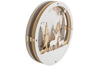 LED Weihnachtsszene "Winterwald", runde Form,