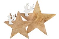 Deko Puzzle Star mit Renntier, 2-er Set