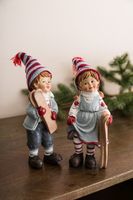 Winterkinder mit Skiern, 2er Set