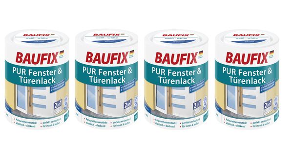 PUR Fenster- & Türenlack weiß seidenglänzend 4er Set
