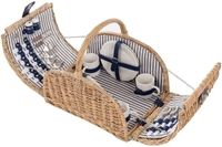 Picknickkorb "Mia", blau/weiß für 4 Personen