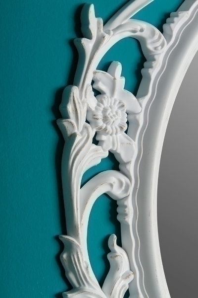 Barockspiegel "König Ludwig", weiss/gold