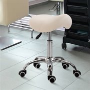 Rollhocker gepolstert höhenverstellbar (Creme)