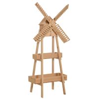 Pflanzentreppe Windmühle Holz Natur 80 x 44 x 154 cm