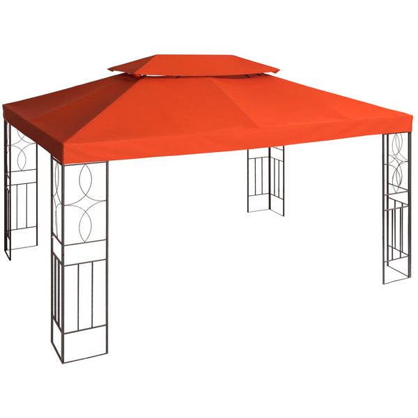 Ersatzdach für Metall-Gartenpavillon 3x4 Partyzelt Dach Rostrot