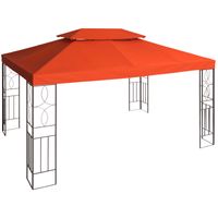 Ersatzdach für Metall-Gartenpavillon 3x4 Partyzelt Dach Rostrot