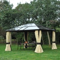 Luxus Pavillon Gartenpavillon Partyzelt Gartenzelt PC-Dach Alu