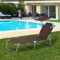 Sonnenliege klappbar mit Sonnenschutz - braun