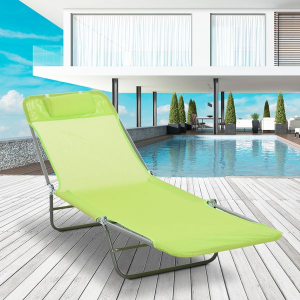 Sonnenliege Inkl. 1 abnehmbarer Kopfkissen grün