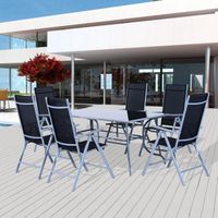 7-tlg Sitzgarnitur Sitzgruppe Gartengarnitur Gartenset Gartenmöbel Alu