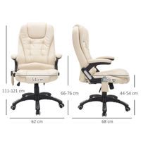 Bürosessel mit 6 Punkt Vibrations Massage mit Wärmefunktion drehbar beige