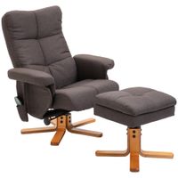 Massagesessel mit Fußhocker Relaxsessel Heizfunktion 145°-Neigung Polyester Braun