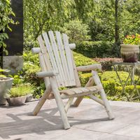 Gartenstuhl Hochlehner mit Armlehne Tannenholz Natur