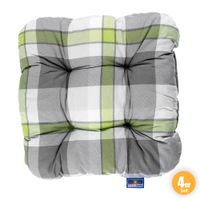 Sitzkissen, Karo Grau/Grün - 4er-Set