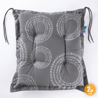 Wendeoptik-Stuhlkissen - Anthrazit Kreise/Anthrazit Raute - 2er-Set