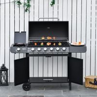 Gasgrill BBQ Metall Schwarz 135 x 50 x 100 cm